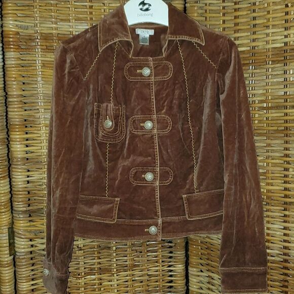 Cache Velour Brown Short Jacket M - Picture 1 of 14